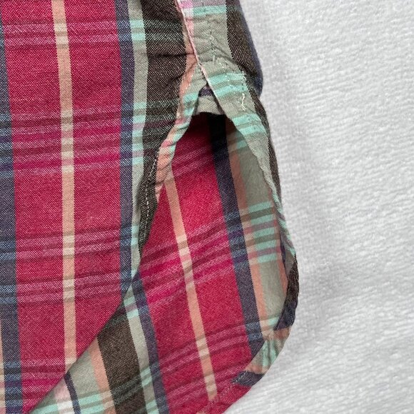 VTG Ralph Lauren MCMEEL Mens XL Button Up Red Gray Short Slv Dress Shirt w/Pony - Picture 7 of 13